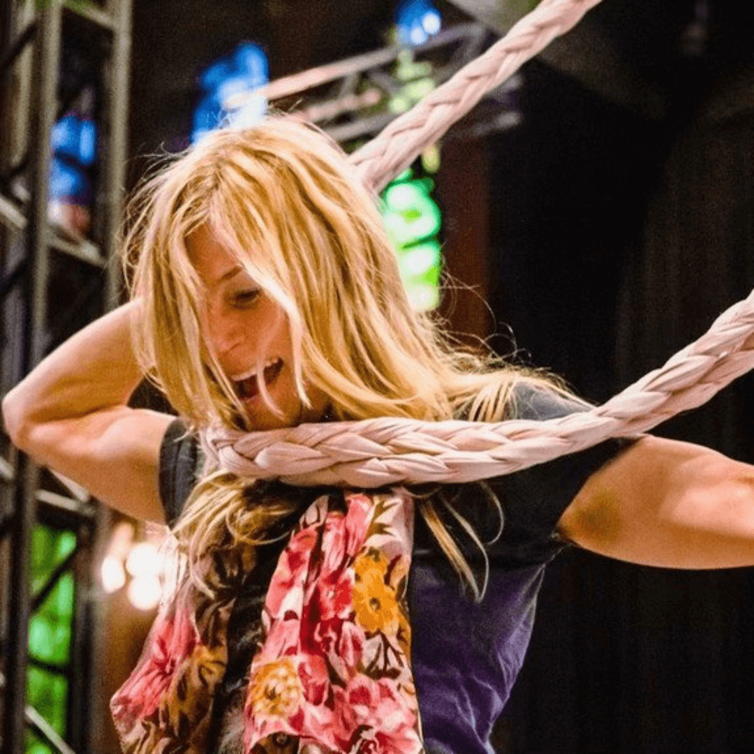 Dreya Weber performing aerial straps
